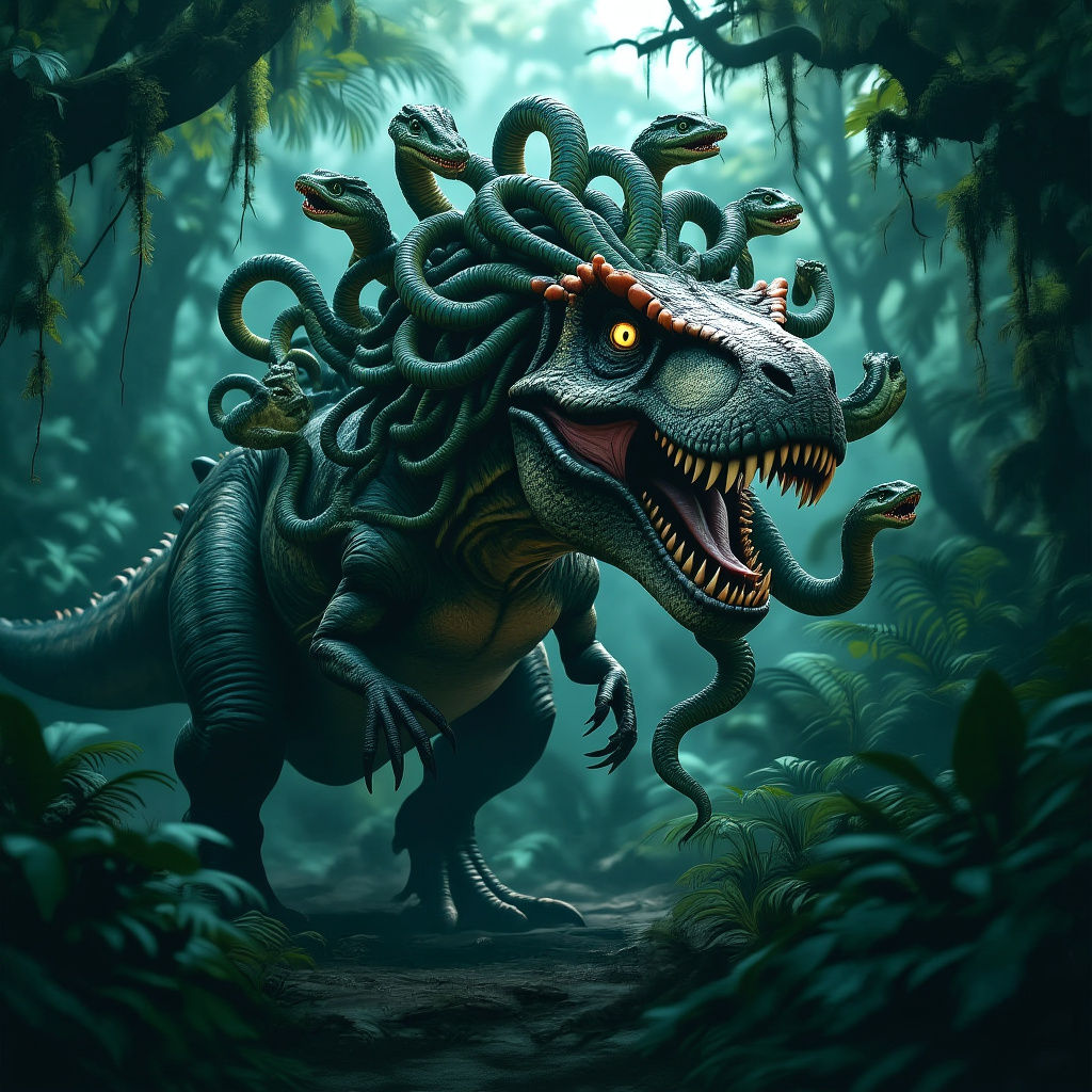 Terrifying T-Rex Medusa Hybrid