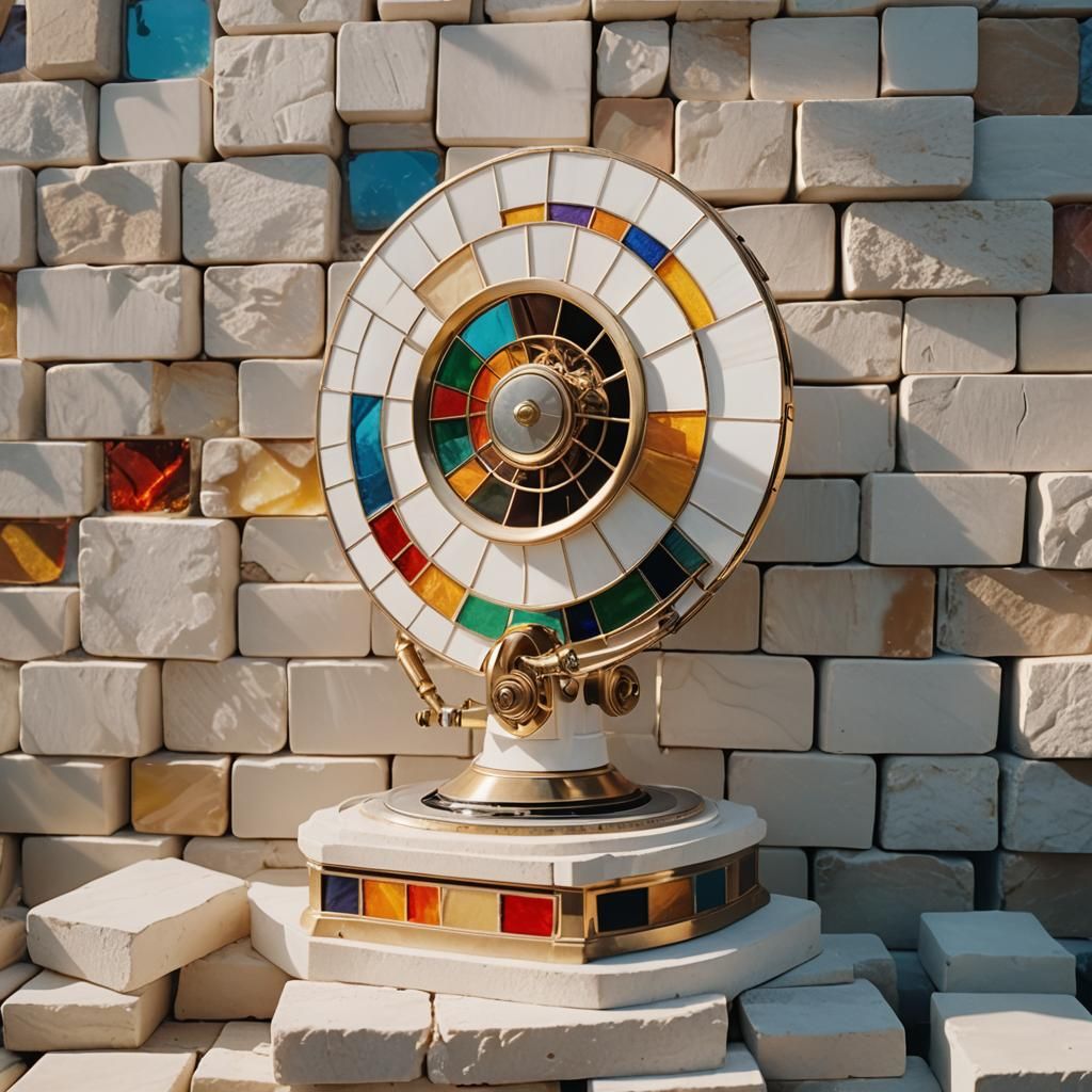 Stained Glass Gramophone in Warm Light