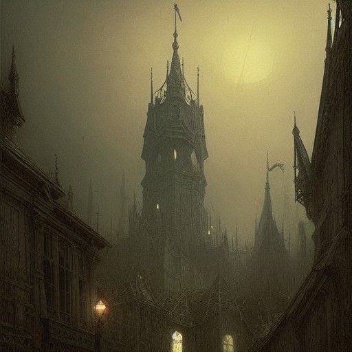 Horror Fairy Town in Gustave Doré Style