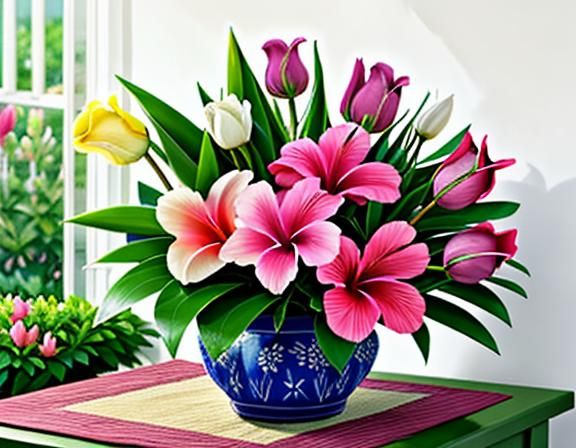 Floral Assortment: Roses, Hibiscus, and Tulips