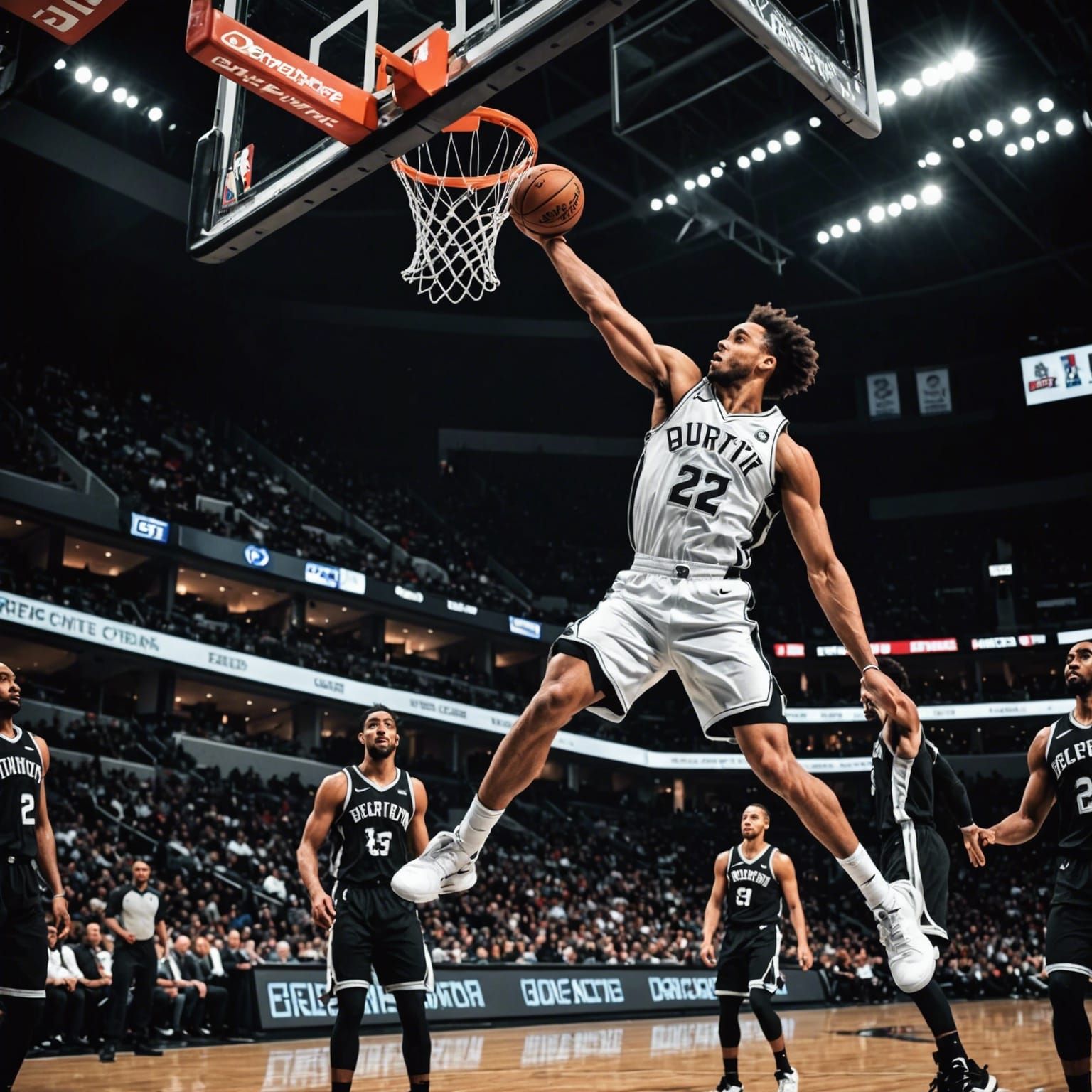 Derrick White Dunking: Hyperrealistic Cinematic Capture