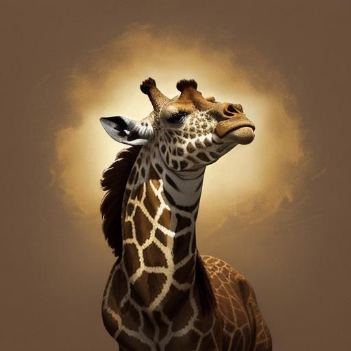 Wild Baroque Giraffe with Martian Skin and Patterns