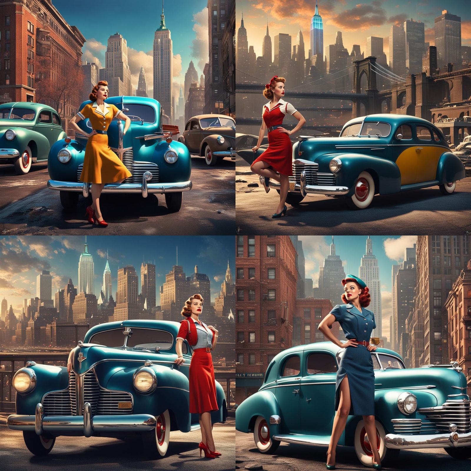 1940s Pin-Up Girl in New York City