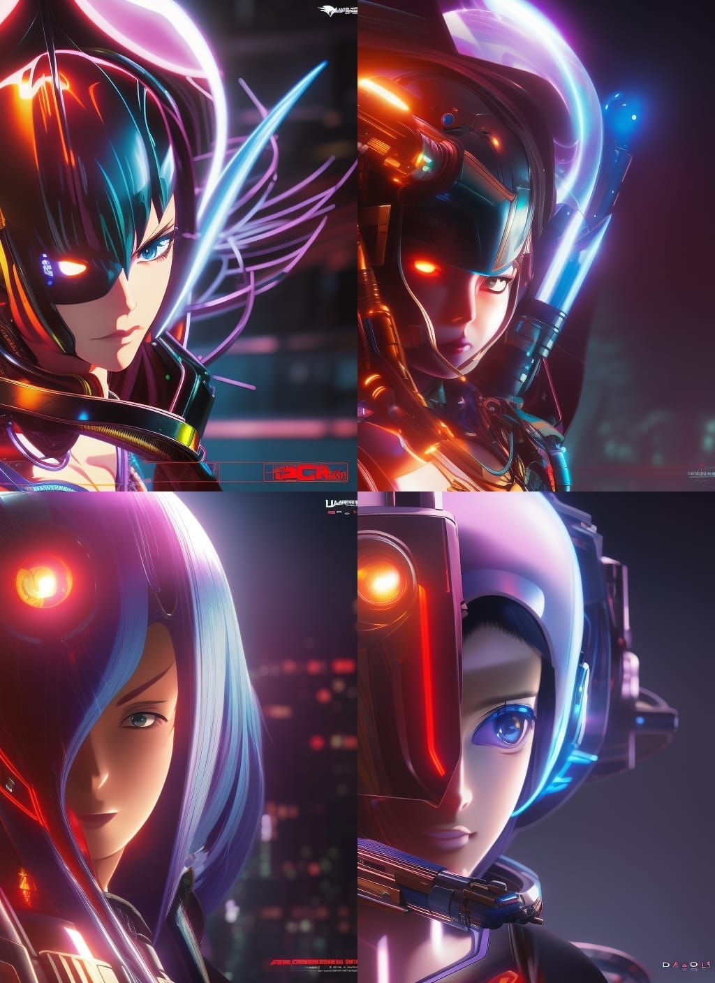 Cyberpunk Anime Character in Comic Book Style