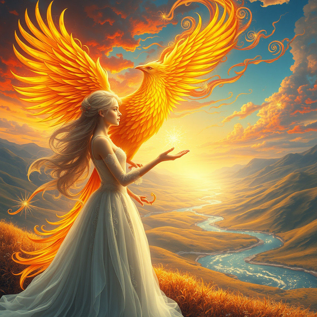 Mystical Girl Summons Fiery Phoenix