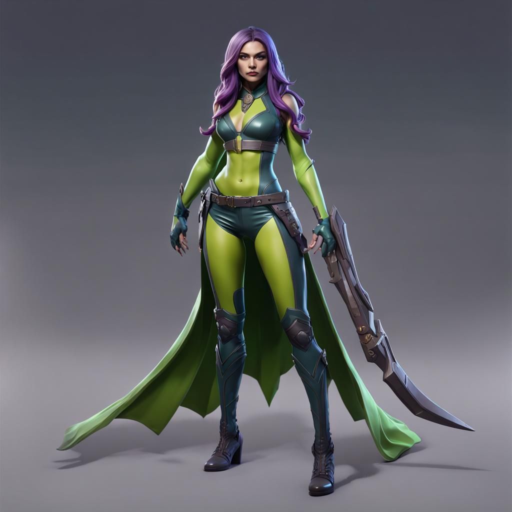 Natalia Gamora Skin Concept in 3D Game Style