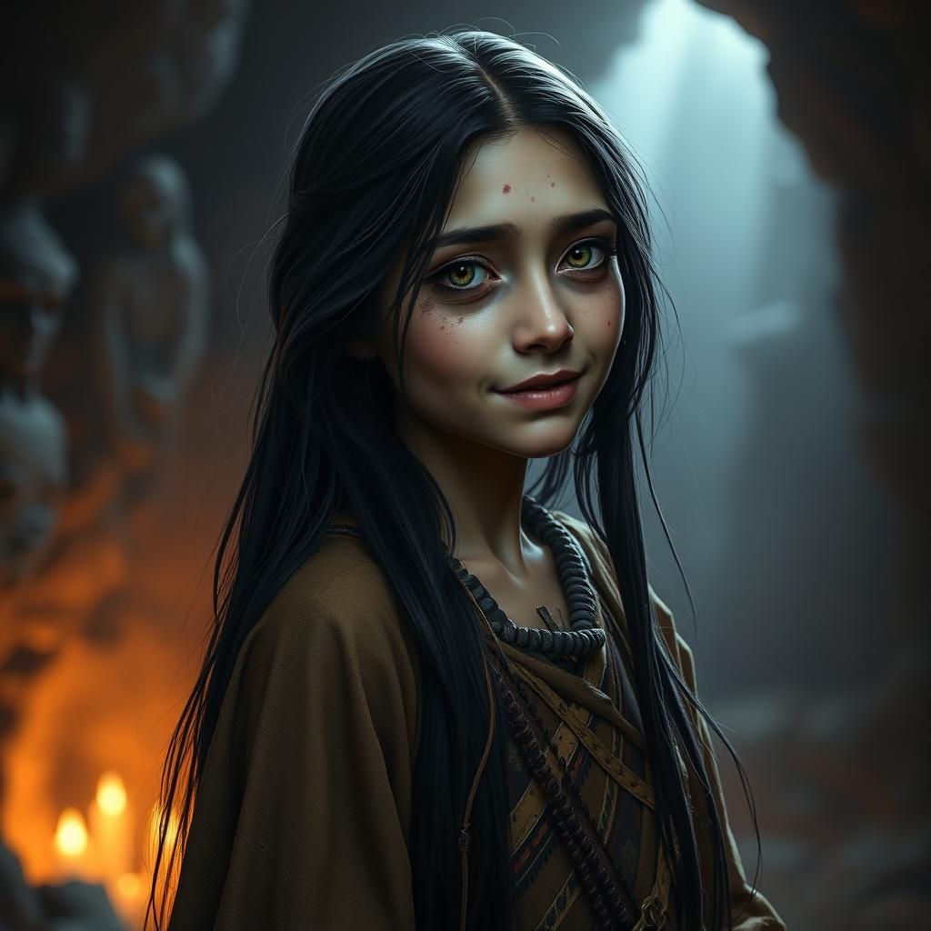 Native American Zombie Portrait in Surreal Style