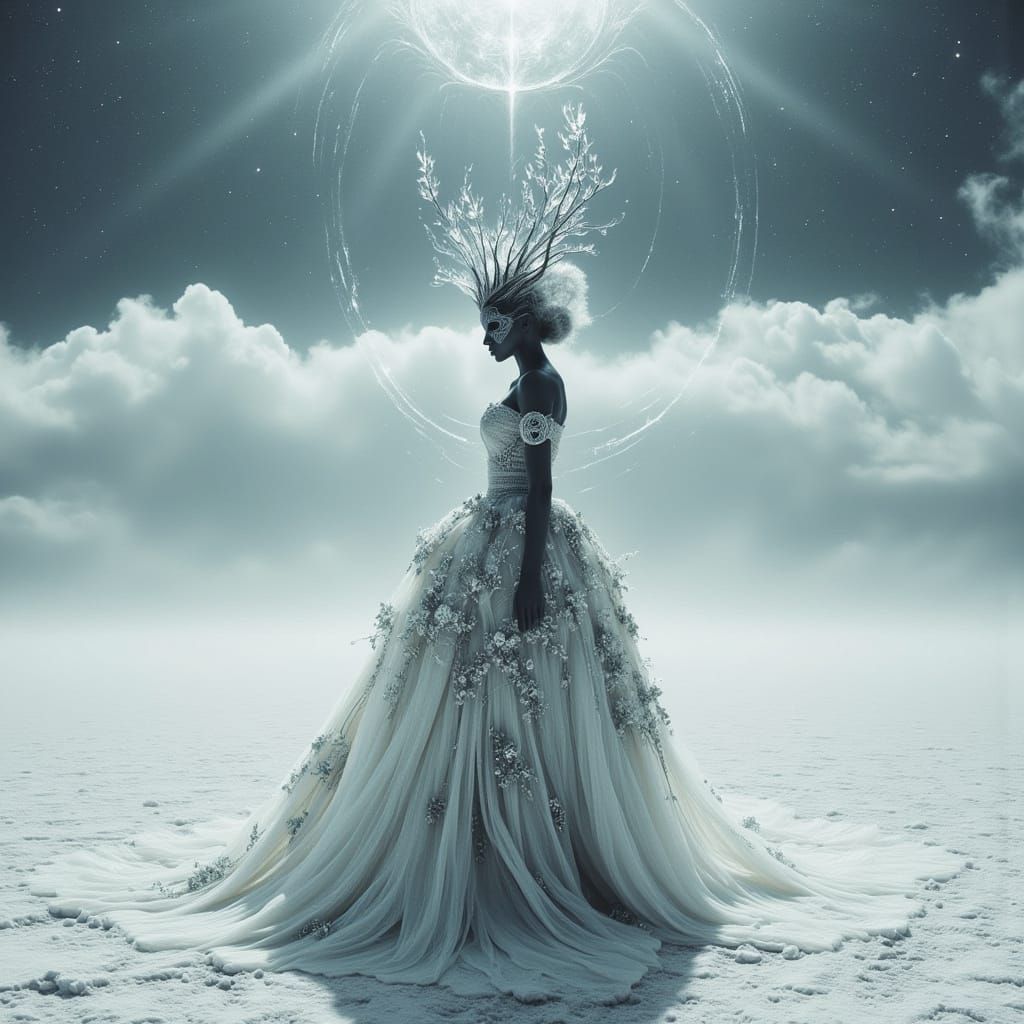 Celestial Enigma in Baroque Wedding Gown