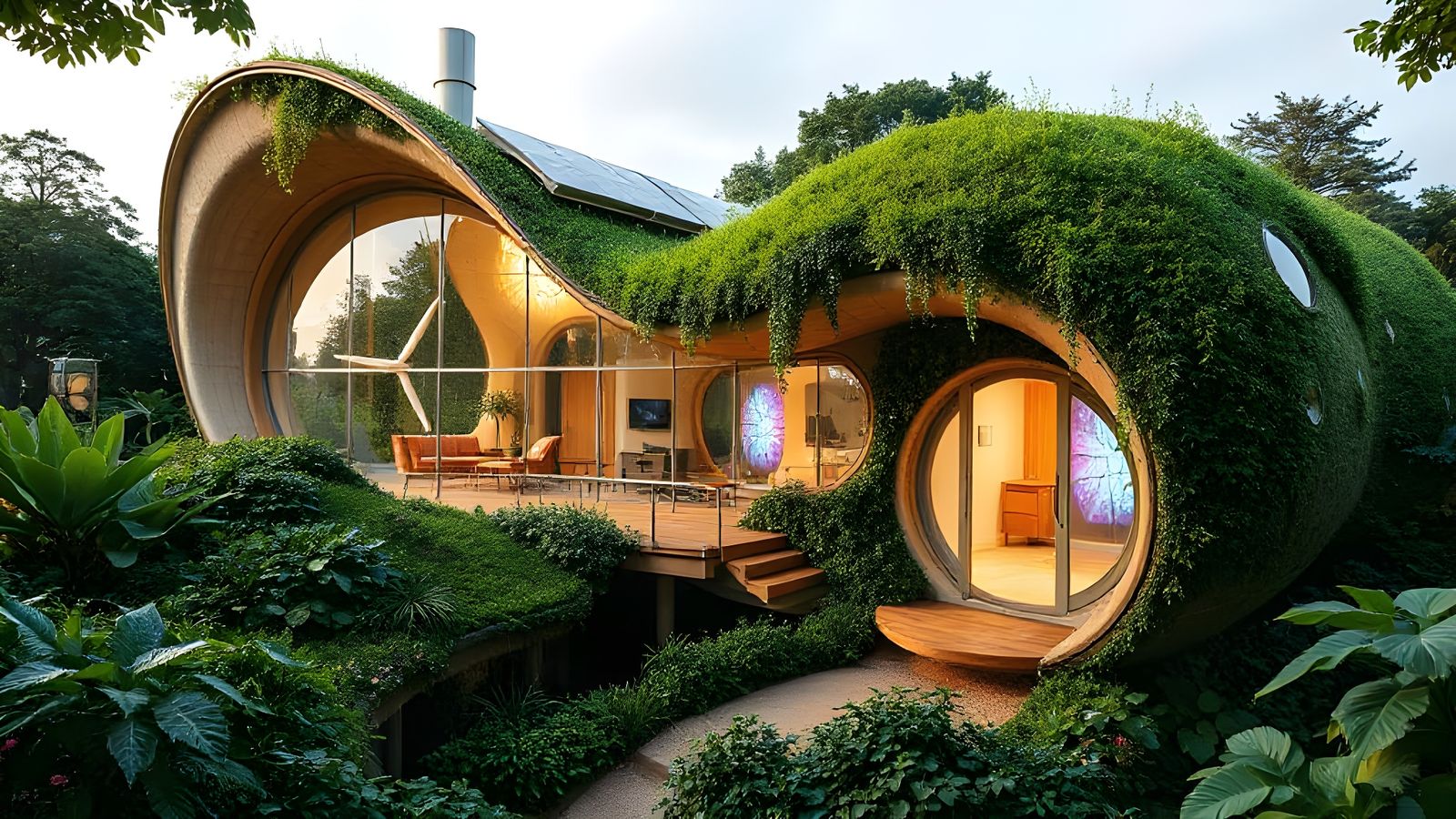 Eco-Friendly Futuristic Abode in Harmony with Nature