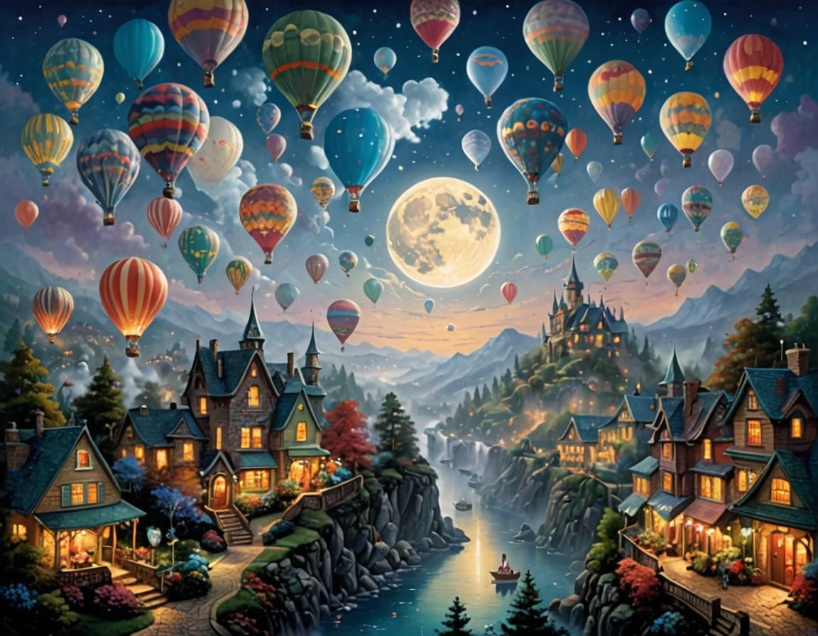 balloons nightscape