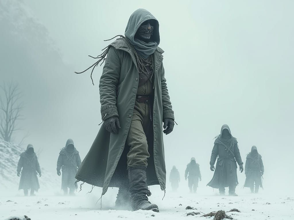 Gritty Post-Apocalyptic Warrior Dominates Snowy Wasteland