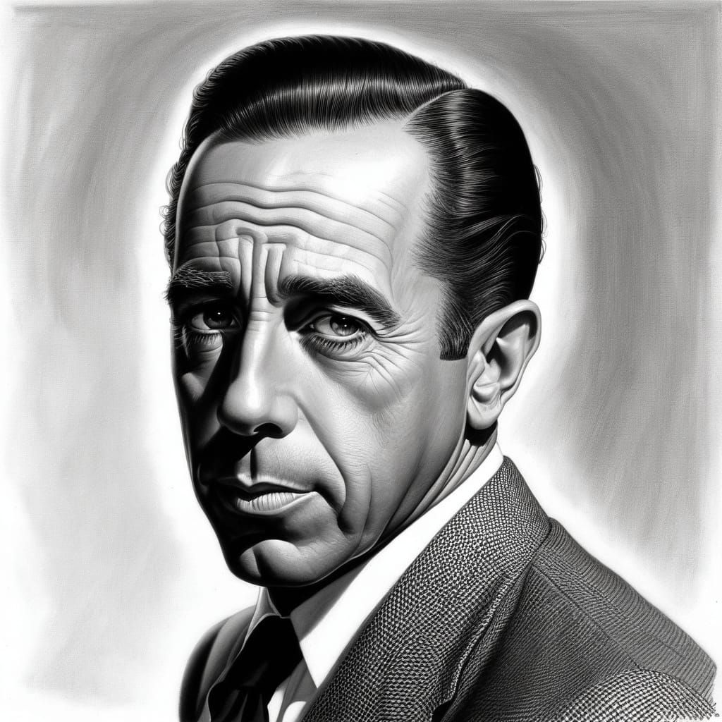 Humphrey Bogart Pencil Portrait