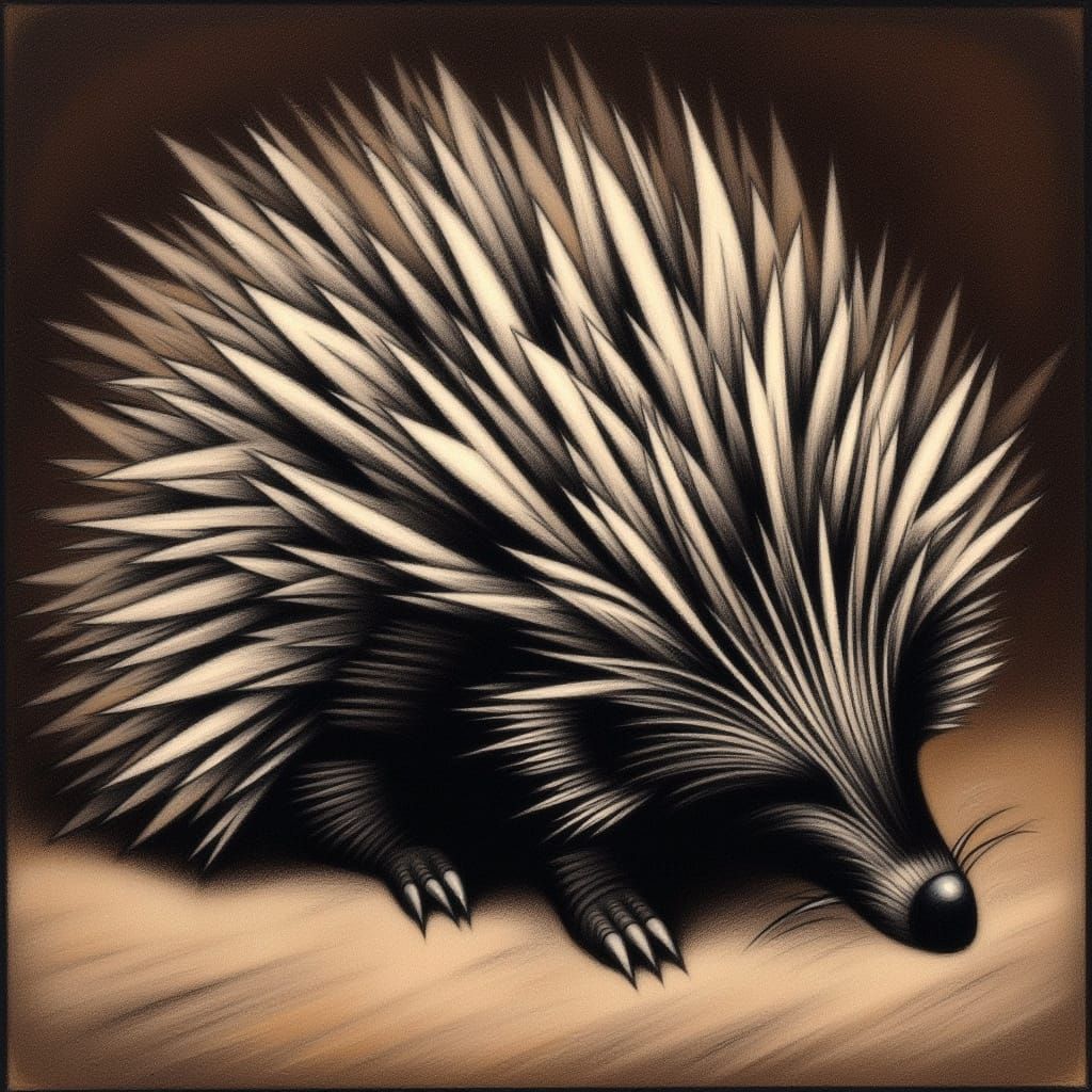 Realistic AI Generated Image of a Porcupine
