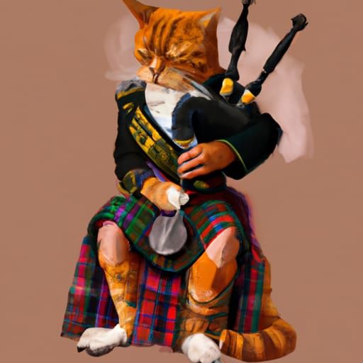 Bagpipe cat.