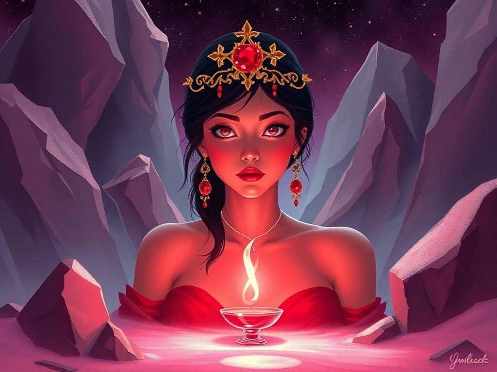 Enchanted Swiss Landscape in Mystical Vorticism