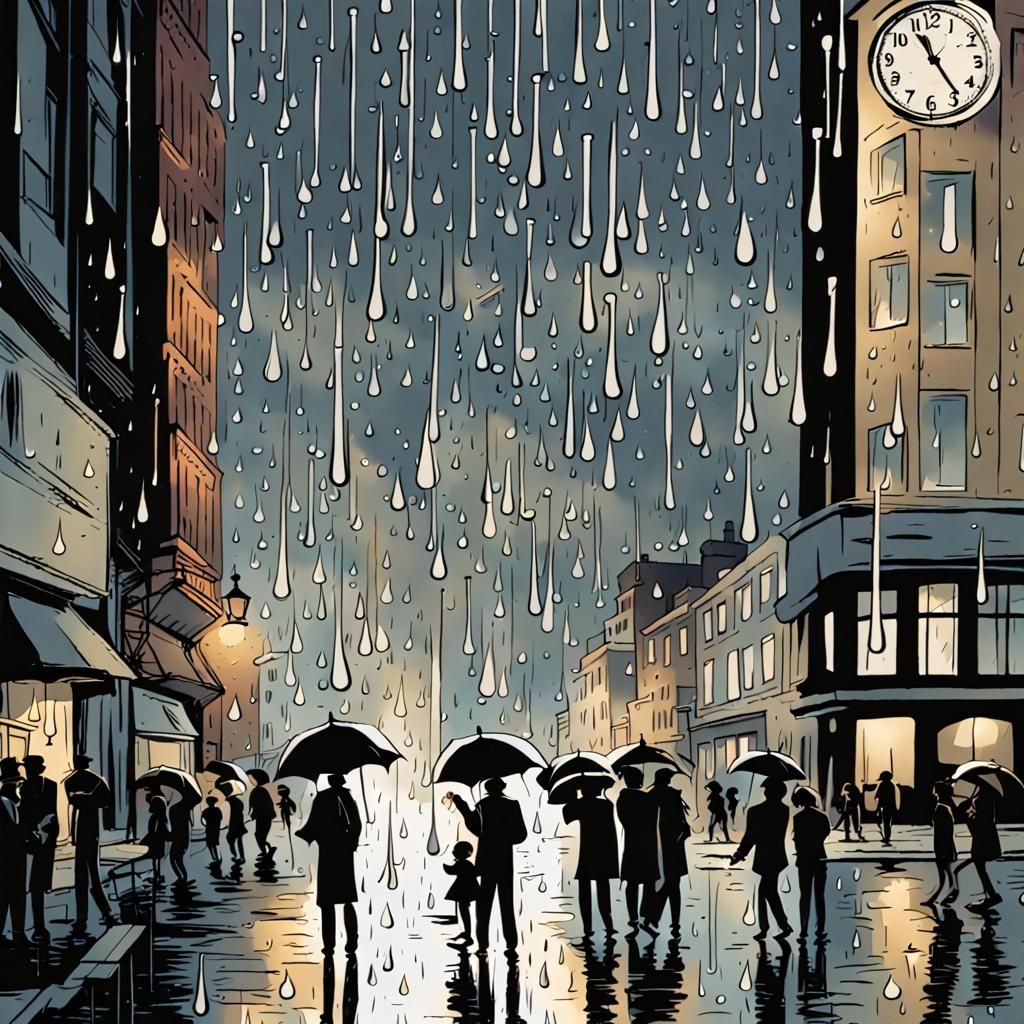 New Year's Eve Midnight Celebration with Graphic Rain