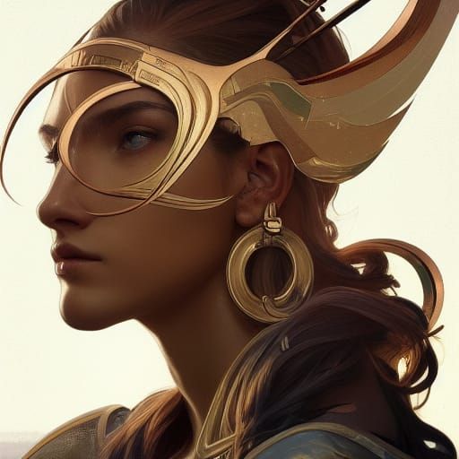 Sagittarius Portrait in Art Nouveau Style