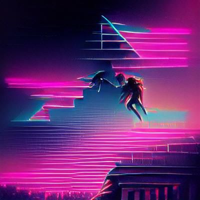 Synthwave Neon Retro Scene: The Fall