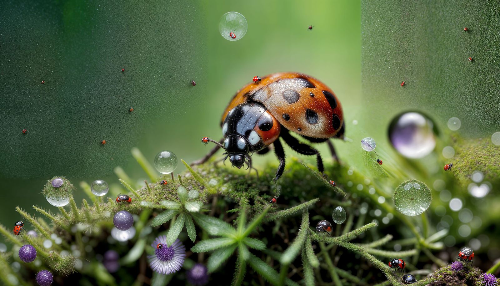 Whimsical Forest Fairy Ladybug in Vibrant Hues