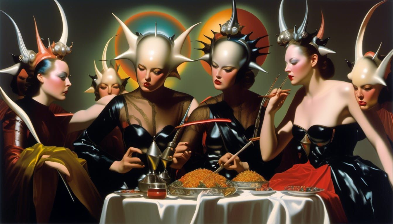 Abstract Alien Portraits: Detailed Matte Painting