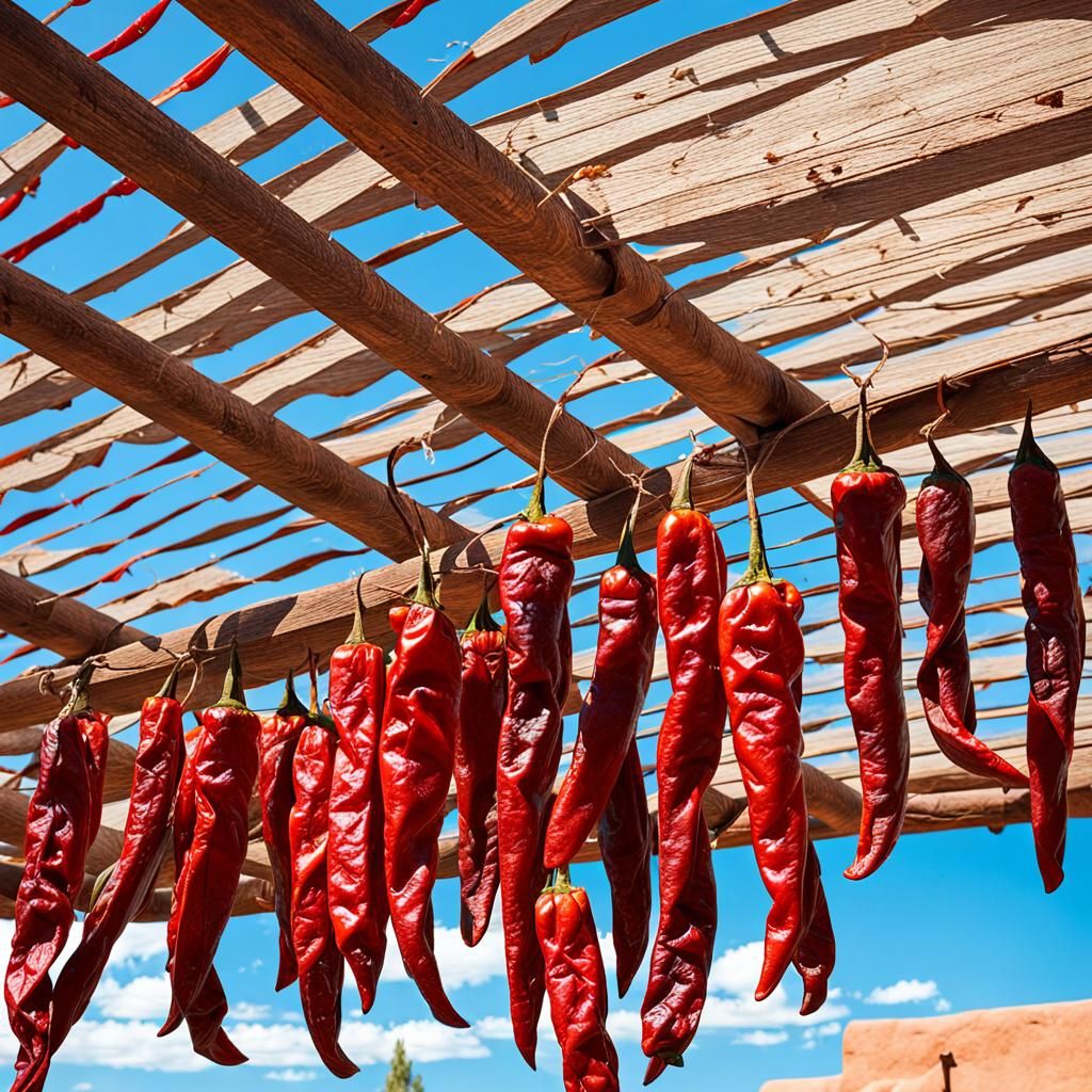 Dried Red Peppers in New Mexico: Abstract Art