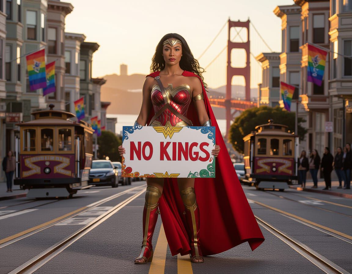 Black Wonder Woman Stands Resolute in San Francisco