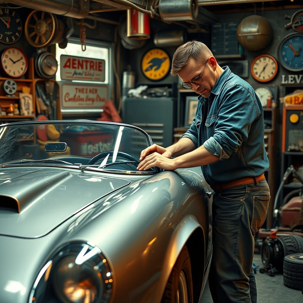 American Garage Work in Realistic Style