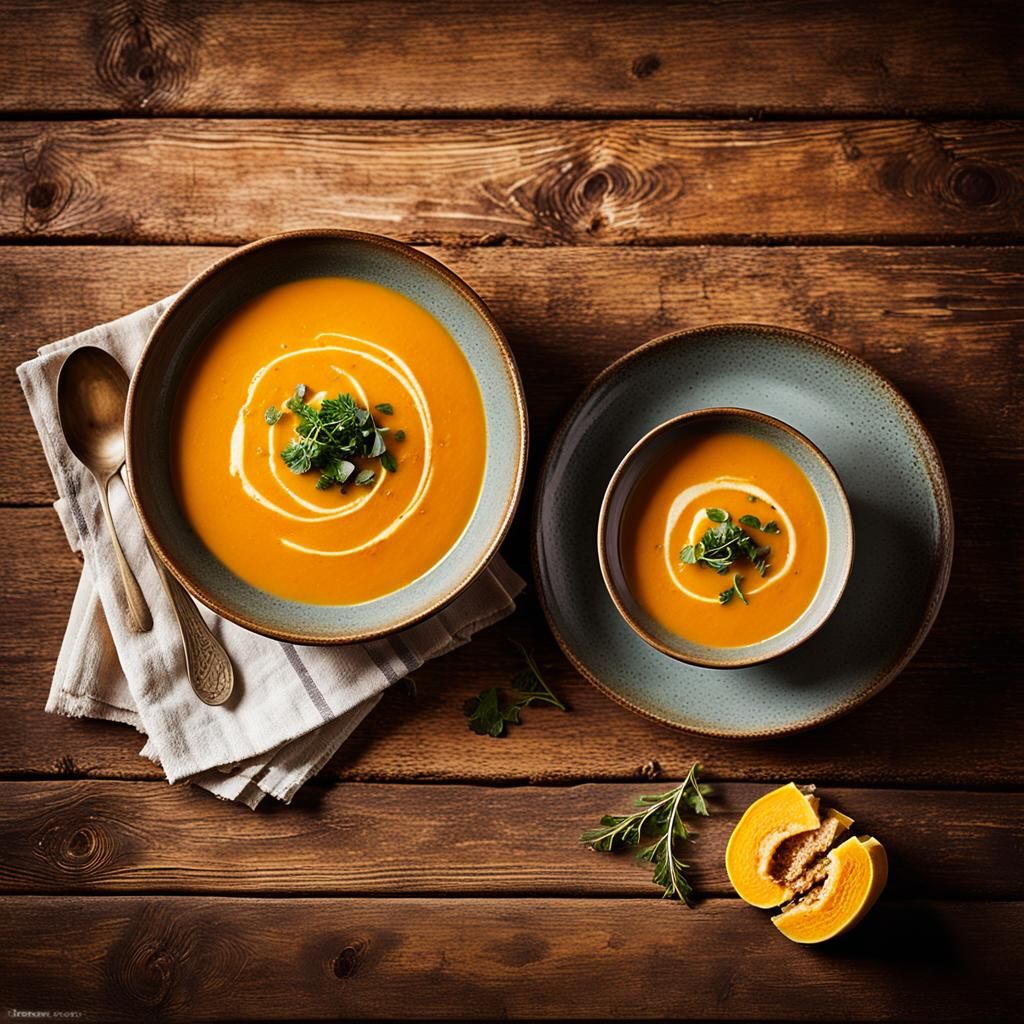 Butternut Squash Soup Still Life Photography