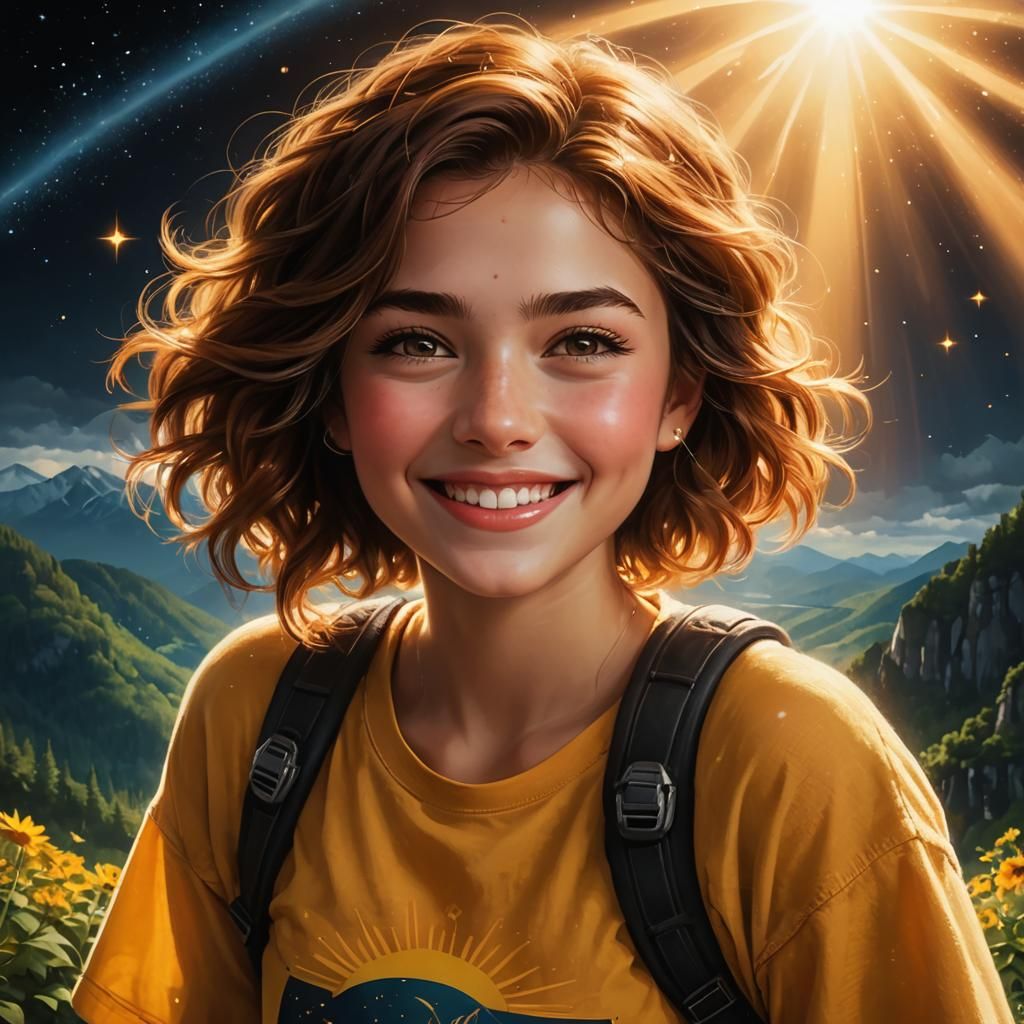 Look at you smiling, shining, beaming like the sunshine, ris...