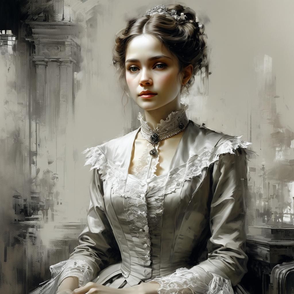 Victorian Woman Portrait in Fine Art Style