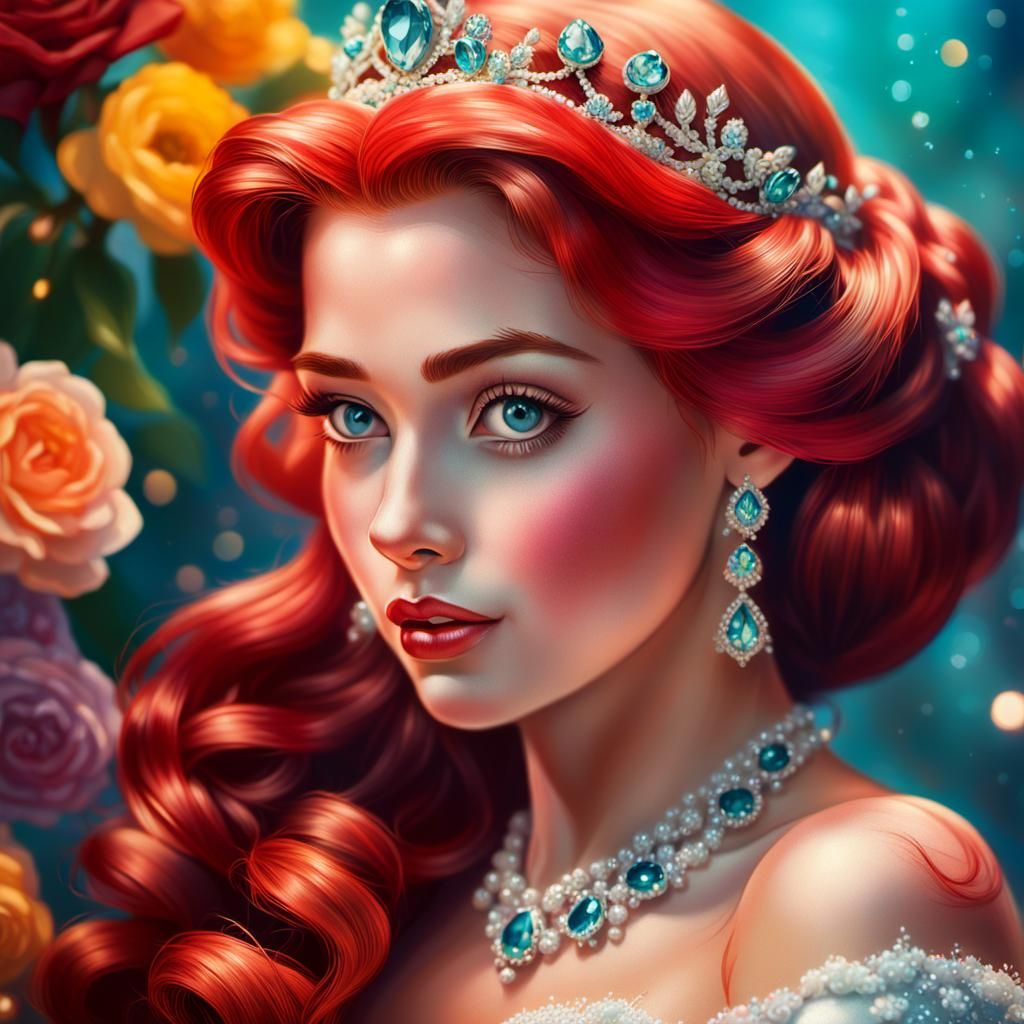 Princess Ariel as Bride in Pin-Up Style