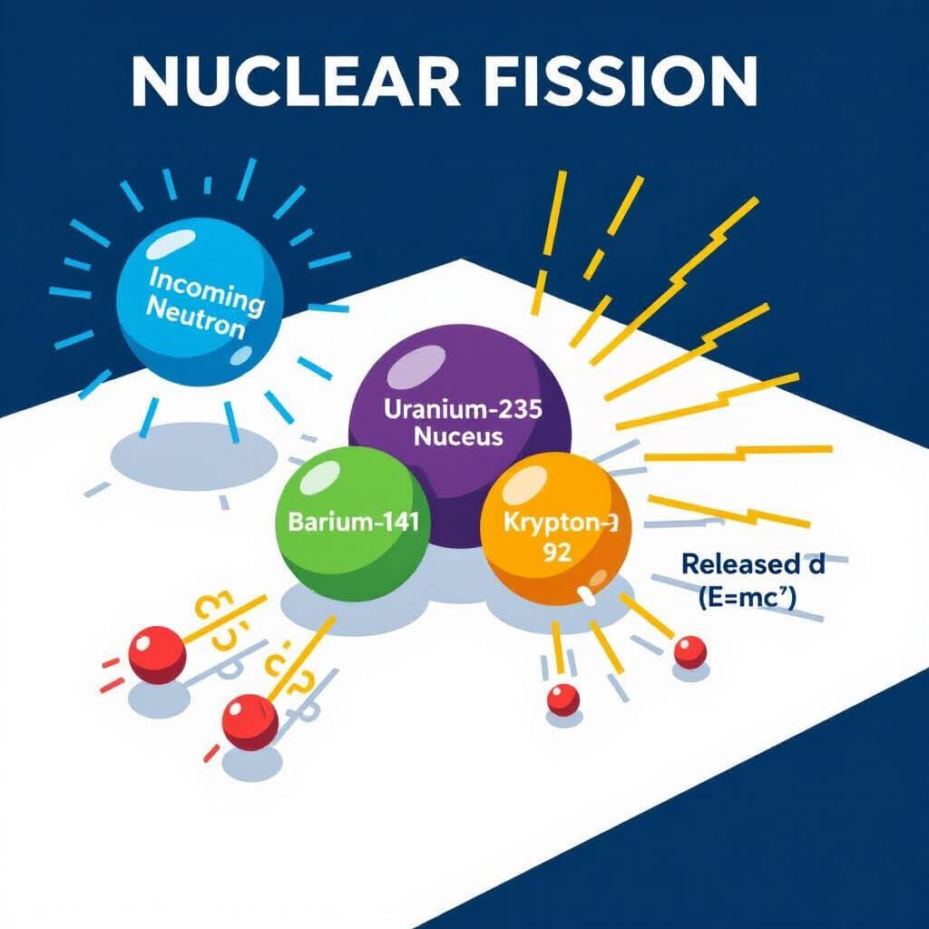 Nuclear Fission Explained: Vector Illustration for Physics