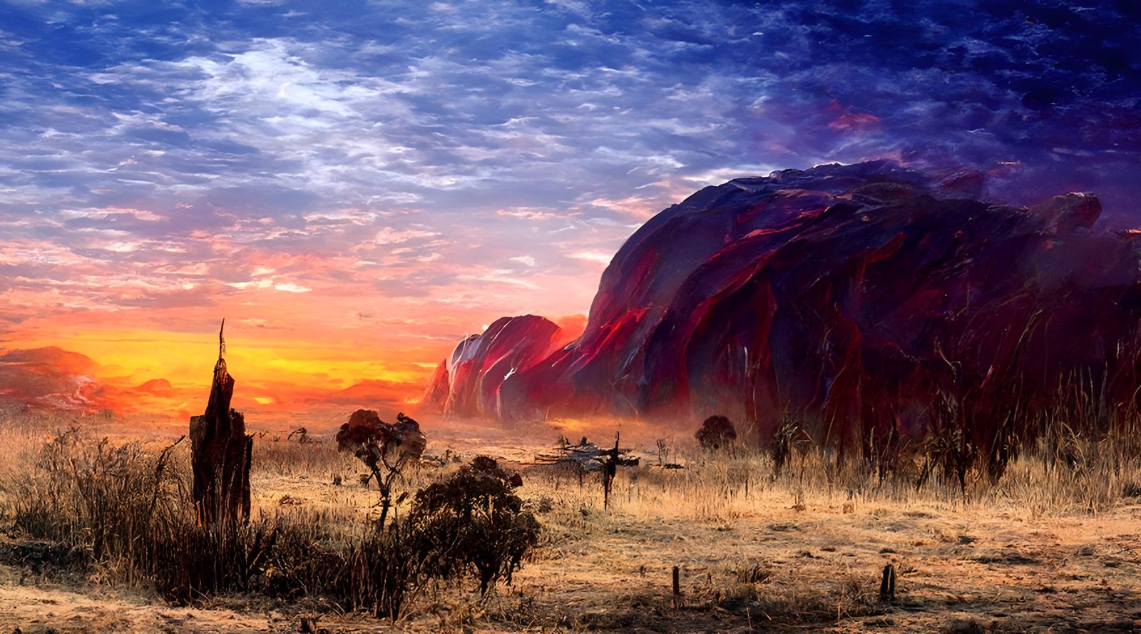 Cosmic Australian Outback Landscape, Digital Art