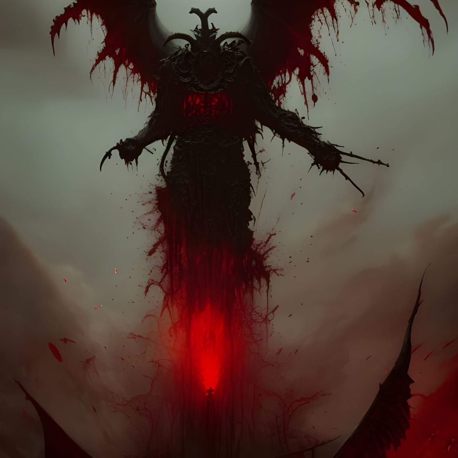 Bloody Winged Demon of Khorne in Hyperdetailed Horror