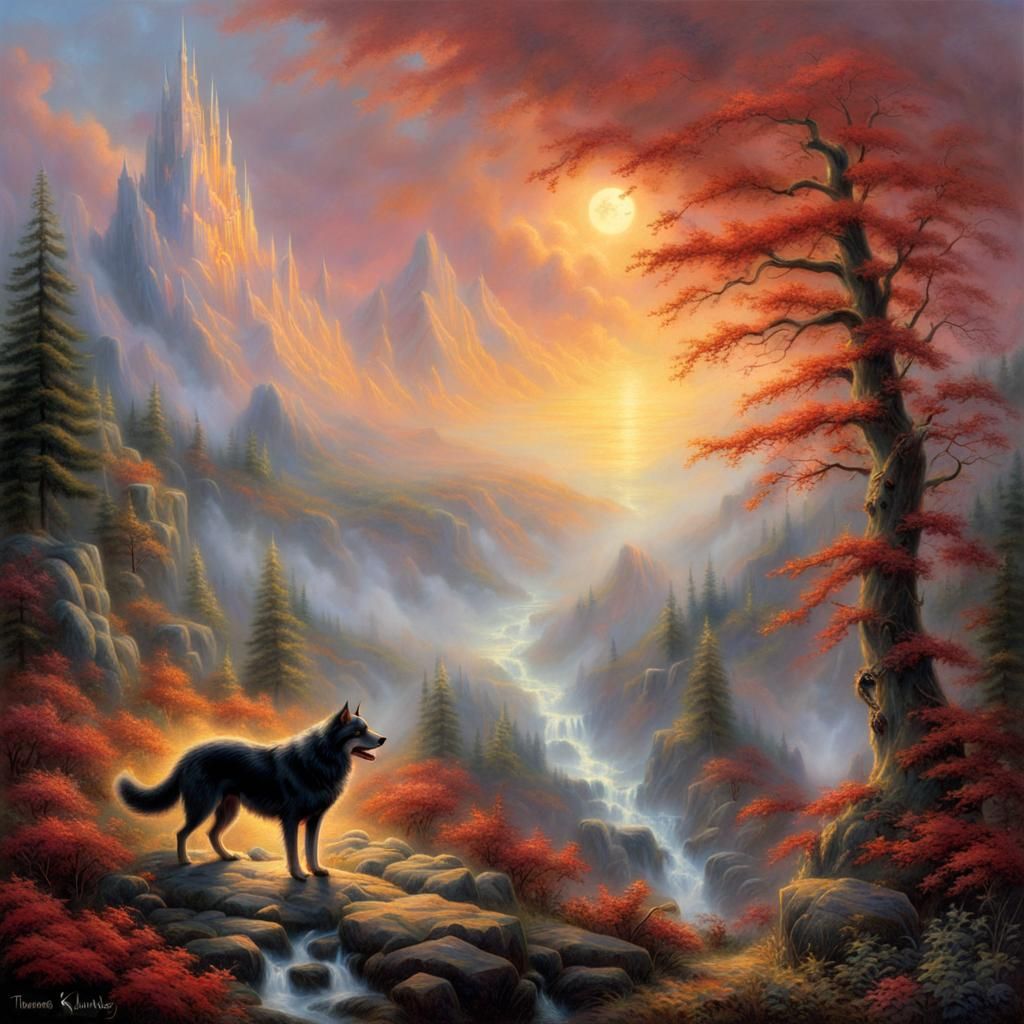 Ethereal Hellhound in Hyperdetailed Fantasy Art