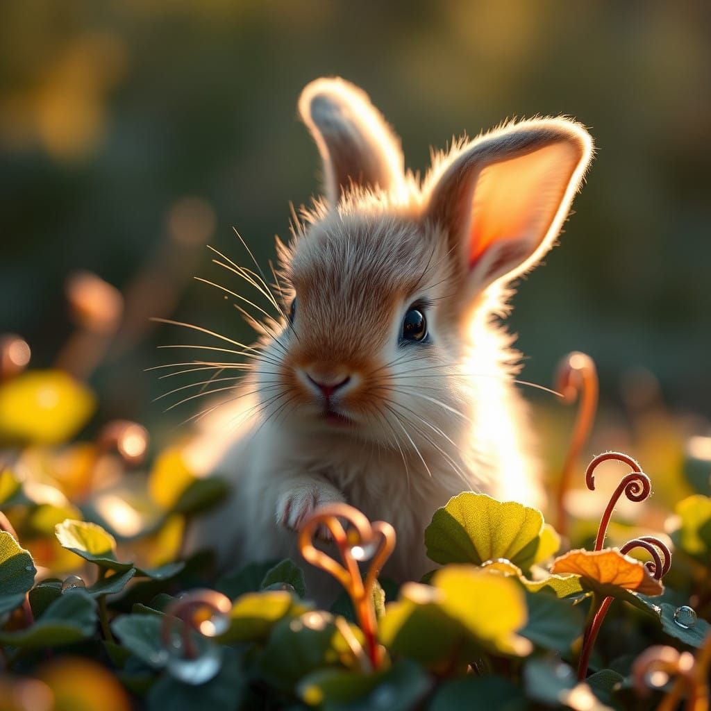 Baby Bunny in Warm Morning Light