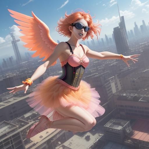 Anime Ballerina Ninja Jumps in Candy City