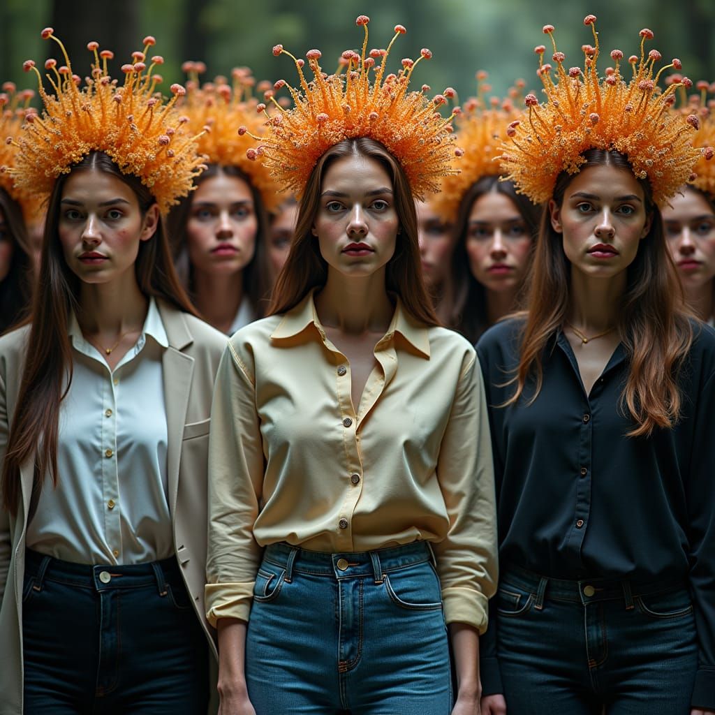 Surreal Fungal Network Connects Women in Unity