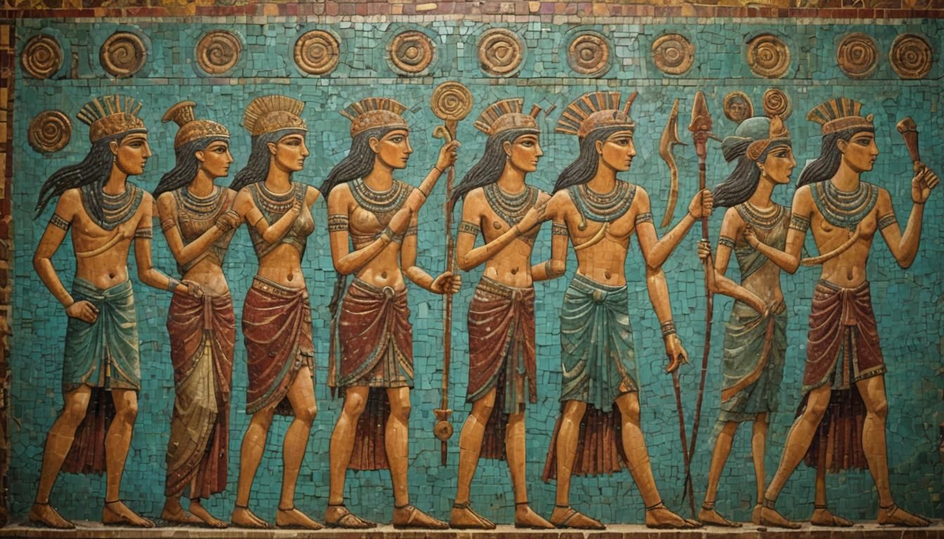 Etruscan Mosaic Art: Subterranean Temple Entrance