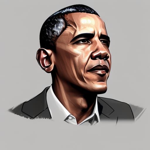 Detailed Portrait of Barack Obama in Digital Art Style