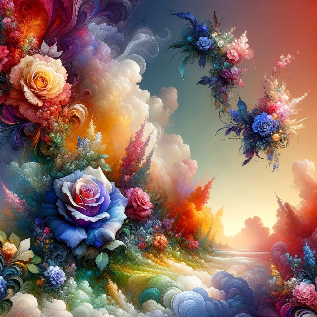 Bejeweled Roses: Aquarelle Painting in Maximalist Detail