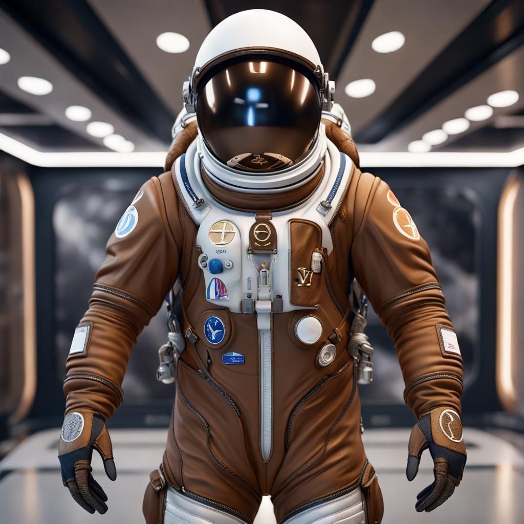 Louis Vuitton Spacesuit in Hyperrealistic Digital Art