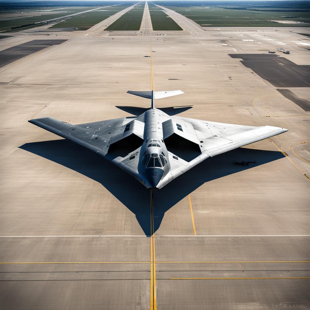 Abandoned B-2 Stealth Bomber on Runway