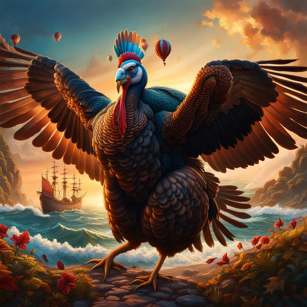 Turkey Flies to Sea: Fantasy Concept Art