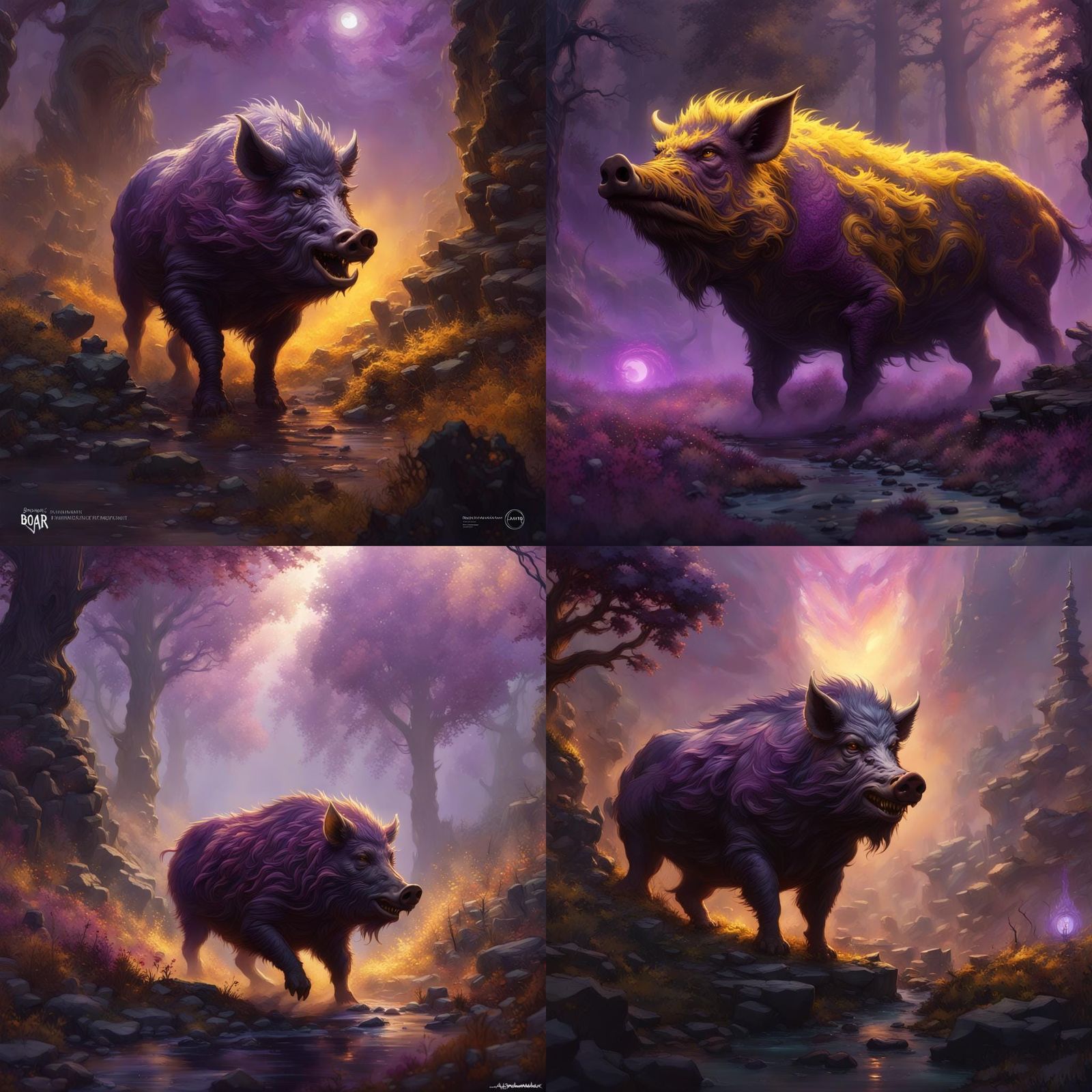 Hyperdetailed Boar in Dark Fantasy Style