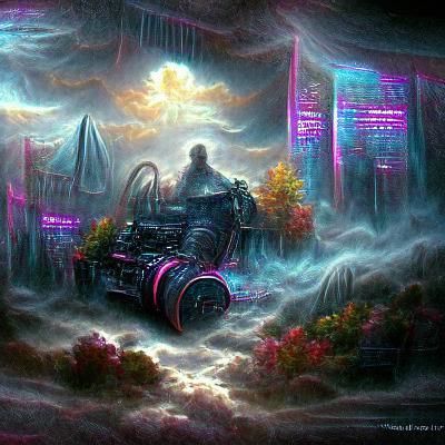 Cosmic October: Steampunk Engine in Astral Illustration