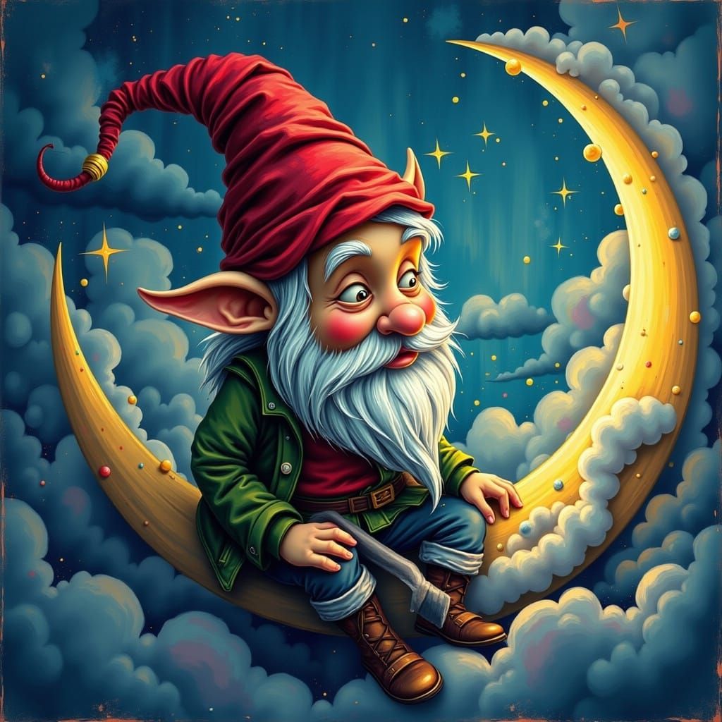 Gnome Amidst Celestial Wonders in Ethereal Chaoscape