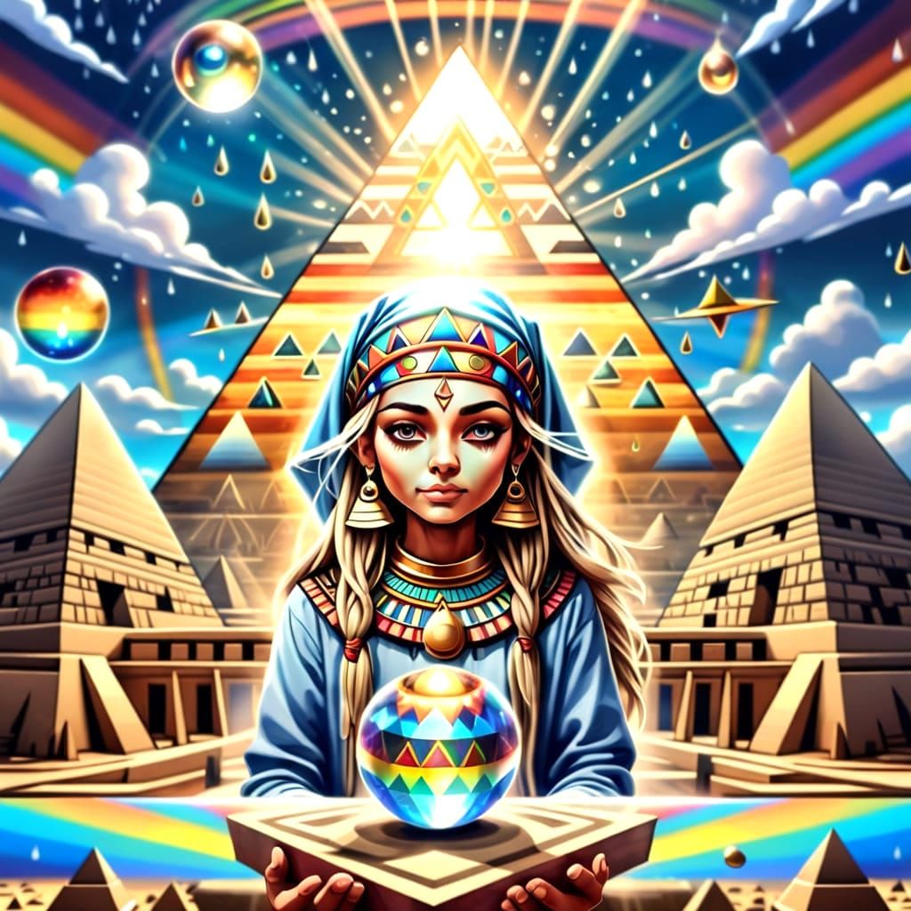 Sacred Pyramid Radiates Rainbow Light