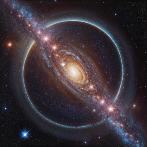 Detailed Galaxy Oil Painting Inspired by Hubble