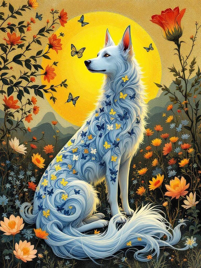 Dog in Sunlight: Art Nouveau Metamorphosis